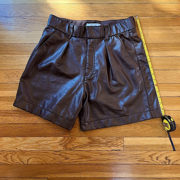 Abercrombie & Fitch Faux Leather Shorts In Brown - Picture 9 of 10